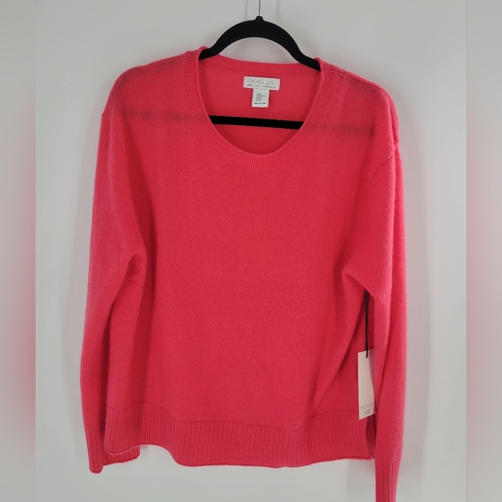 Rachel Zoe‎ Cashmere Crewneck Sweater Coral Size XL New